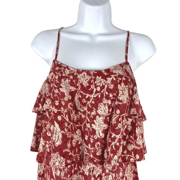 Peruvian Connection Becca Camisole Tank Top Size 2 Ruffle Red Floral NWT TP-2638 - Picture 3 of 9